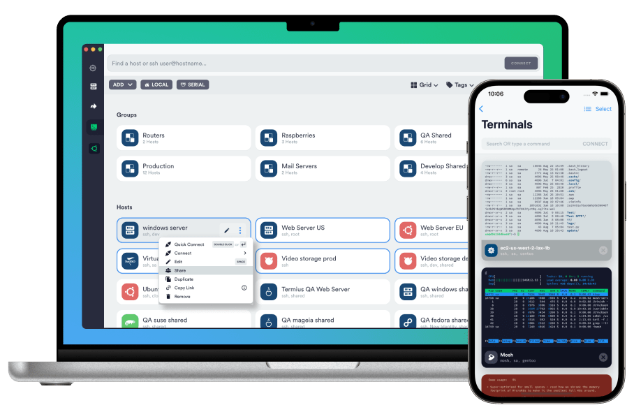 Termius - SSH platform for Mobile and Desktop